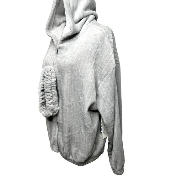 Life Rocks XL Gray Hooded Zip-Up Jacket With Headband Accessory - Picture 3 of 15